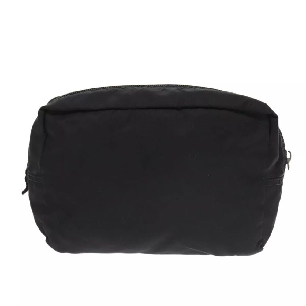 Prada Pouch Nylon Black Silver Auth - image 3